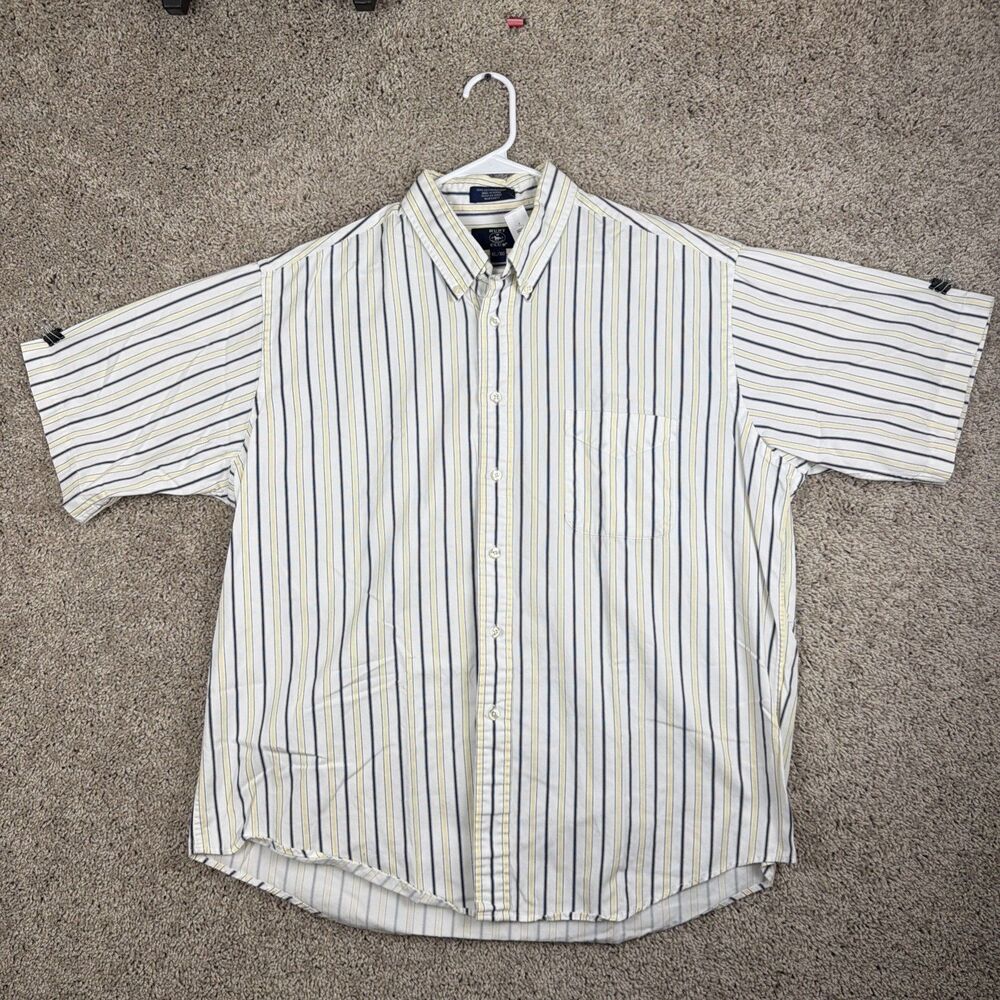 Men's Hunt Club Button-Down Shirt Size XL Yellow Blue Striped